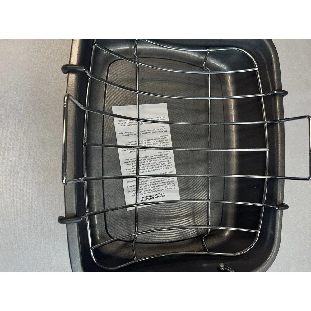 Circulon Total Bakeware Nonstick Roaster, Roasting Pan with Rack, 17x13 inch NEW
